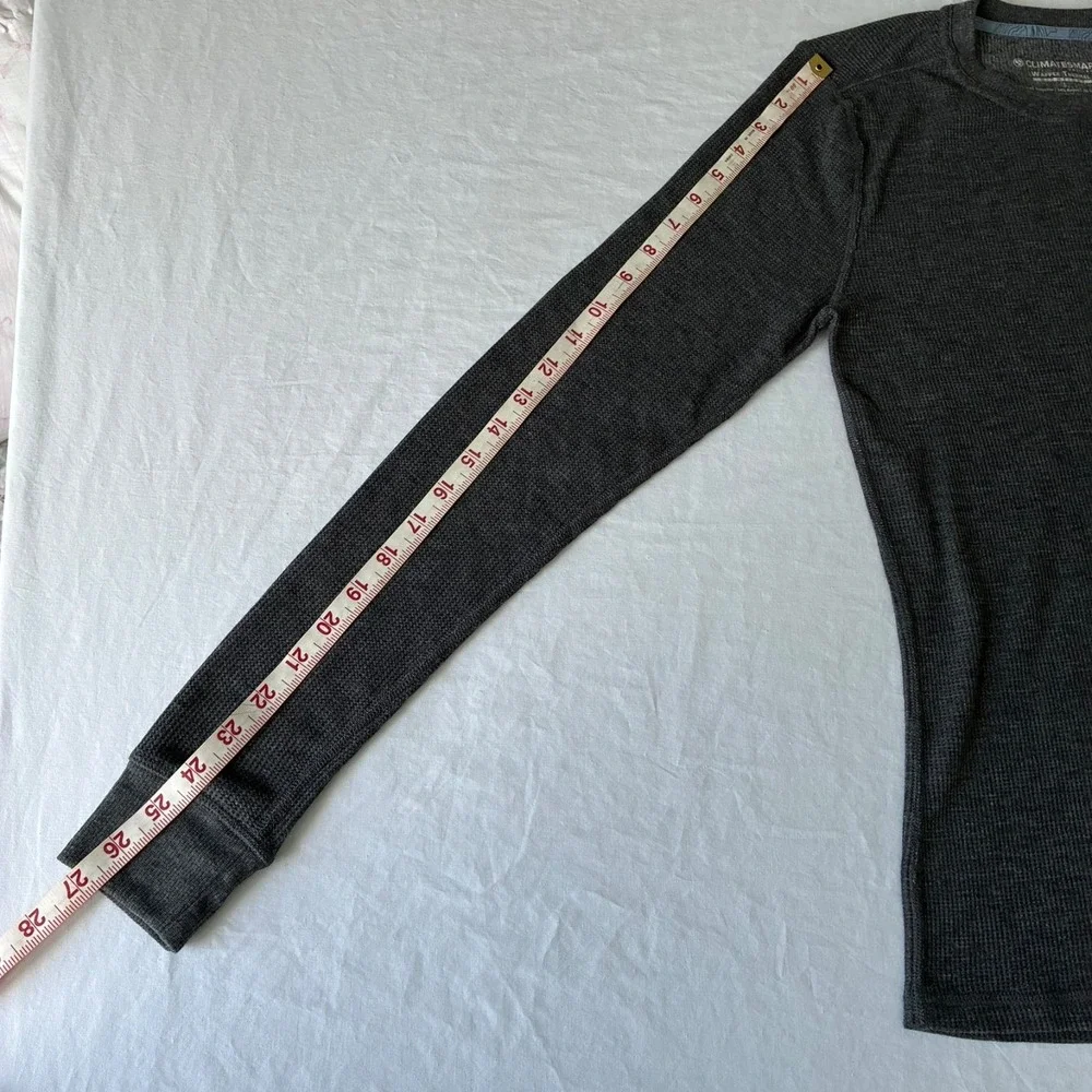 Climatesmart Cuddl Duds Mens Gray Waffle Knit Midweight Thermal Base Layer Top S